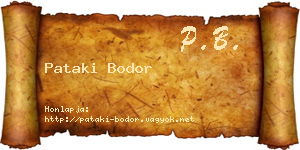 Pataki Bodor névjegykártya